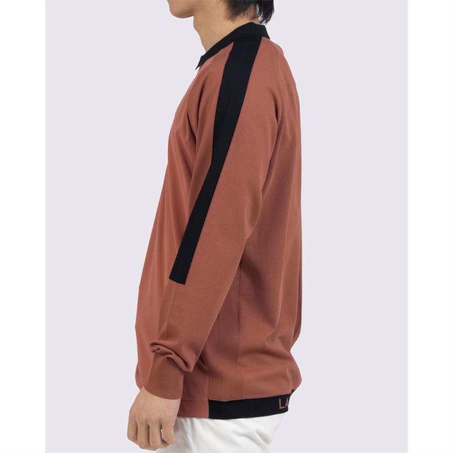 新品42  ランバンスポール　起毛　レッド　長袖シャツ ゴルフ 新品42 ランバンスポール 起毛 レッド 長袖シャツ