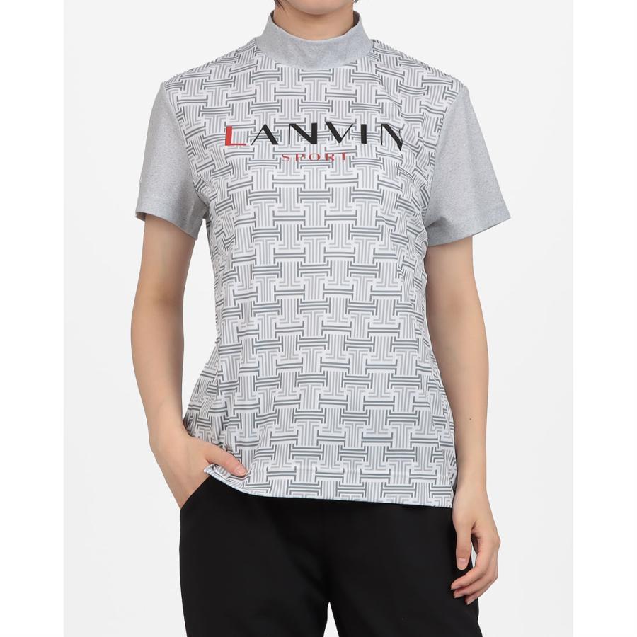 LANVIN - coco 未使用品 ランバンスポール LANVIN SPORT レディース 半袖シャツ 38(M) 白 ホワイト モックネック ハイネック LANVIN SPORT 公式 ランバン スポール 135周年 モックネック半袖