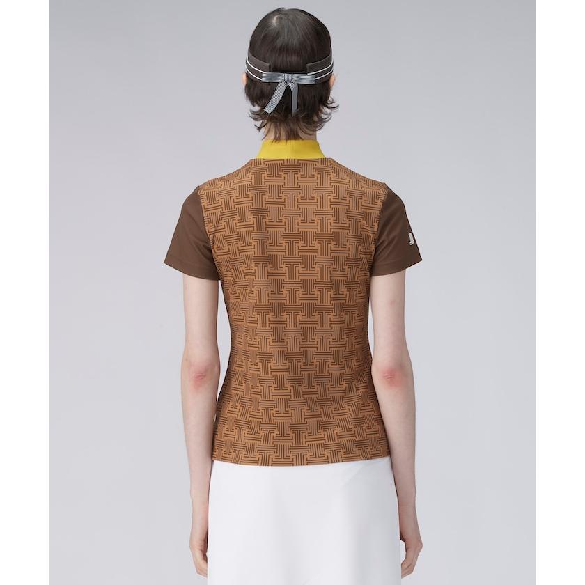 LANVIN SPORT 半袖　モックネック　オレンジ　ゴルフ　レディース LANVIN SPORT 半袖 モックネック オレンジ ゴルフ レディース