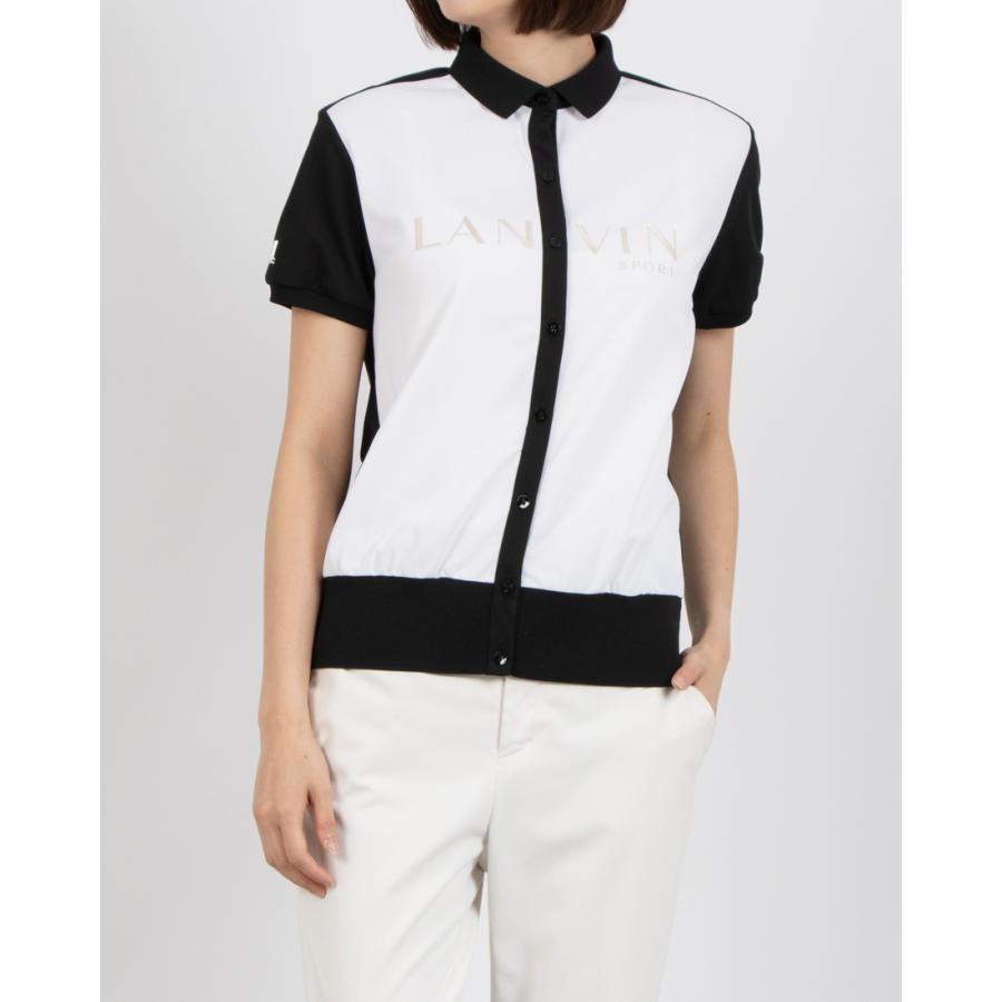 ゴルフ LANVIN ランバン レディース トップス 半袖 シャツ（Sサイズ） LANVIN SPORT 公式 ランバン スポール フロントフルオープン