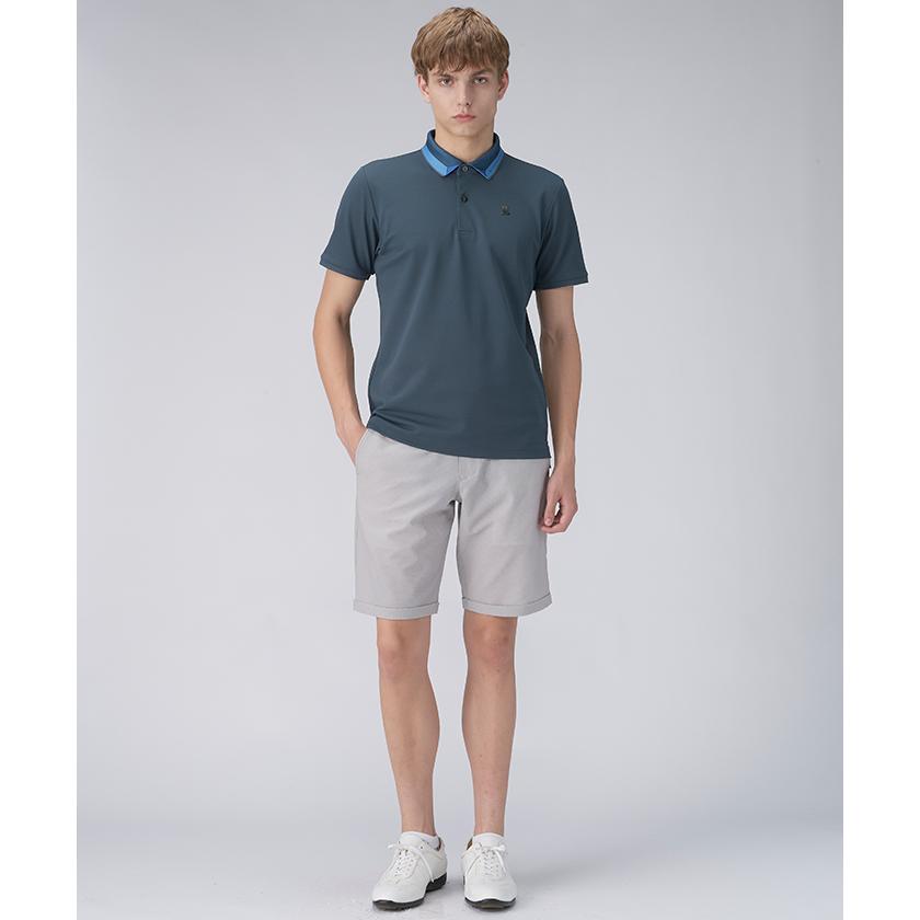 美品 LANVIN SPORT ランバンスポール 総柄 半袖ポロシャツ 42 LANVIN SPORT 公式 ランバン スポール 総柄プリント 半袖