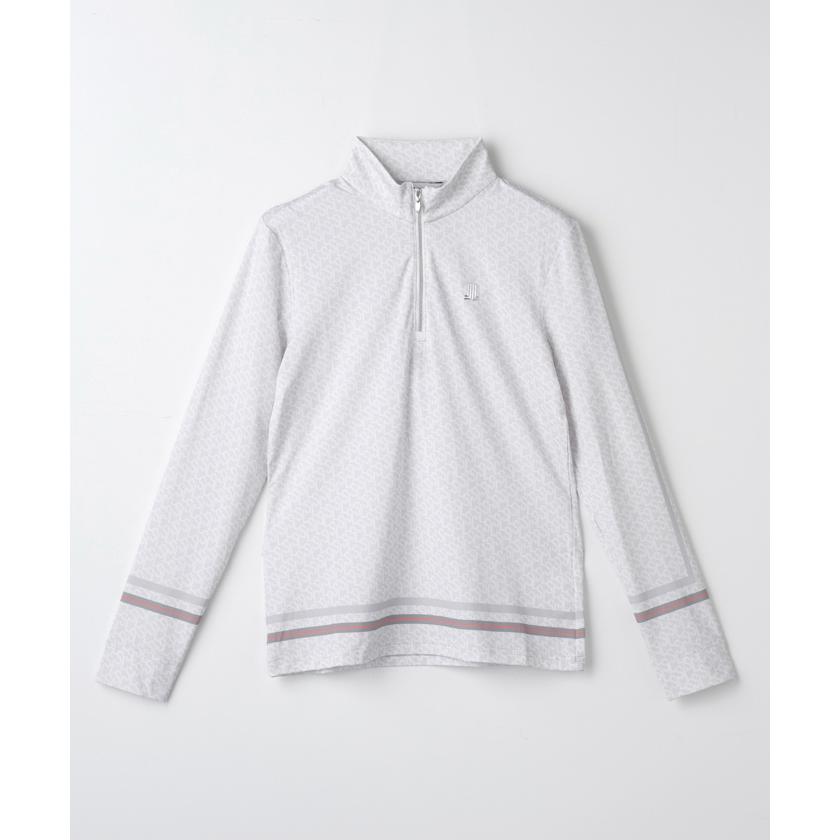 新品✨ ランバン スポール 総柄プリントジップアップ長袖シャツ レディース LANVIN SPORT（ランバンスポール） 公式 ランバン スポール 総柄