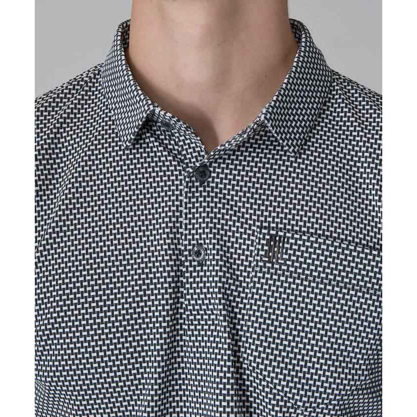 LANVIN SPORT（ランバンスポール） 幾何学プリント長袖ポロシャツ