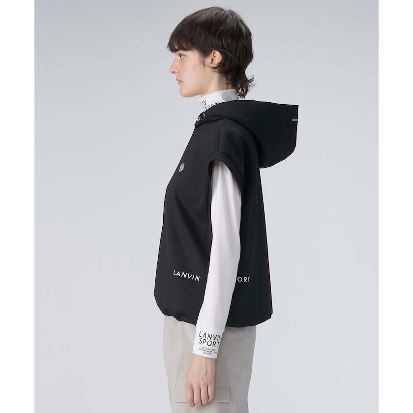 ランバンスポールブランドロゴ模様 ノースリーブベスト　ネイビー×白 LANVIN SPORT（ランバンスポール） 公式 ランバン スポール ドロップ