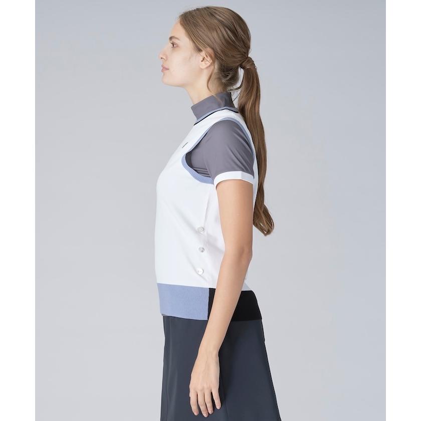 LANVIN SPORT - 堅苦しさ ランバン スポール クルーネックニットベスト プルオーバー 分かりやすい 伸ばすこと糸当てはめる レディース 御召しもの ゴルフ 格好のいい VG5SVE31L 25SS