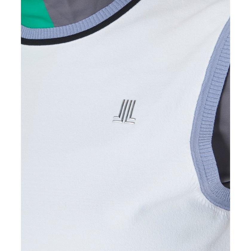 LANVIN SPORT - 堅苦しさ ランバン スポール クルーネックニットベスト プルオーバー 分かりやすい 伸ばすこと糸当てはめる レディース 御召しもの ゴルフ 格好のいい VG5SVE31L 25SS