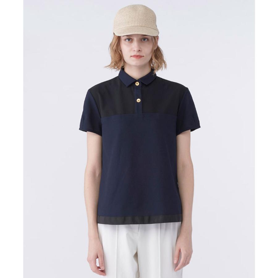 公式 ランバン スポール LANVIN SPORT ブロッキングAライン半袖シャツ レディース  吸汗 UV ポロシャツ ゴルフ VG6SHS56L 26SSの画像