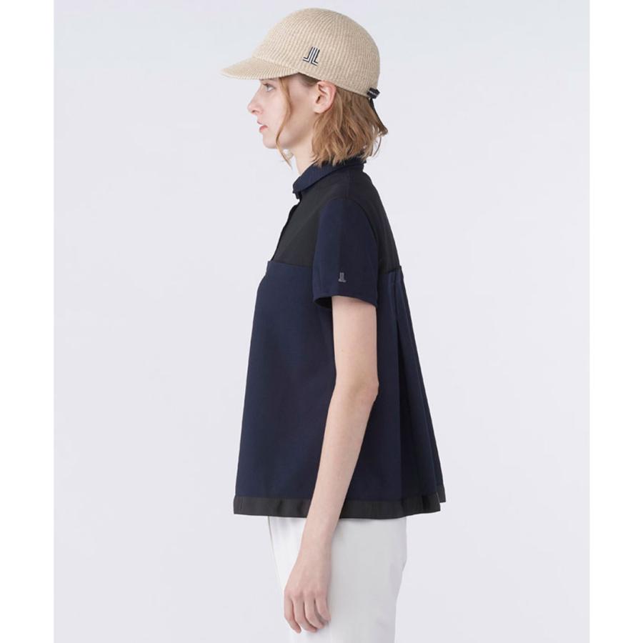 公式 ランバン スポール LANVIN SPORT ブロッキングAライン半袖シャツ レディース  吸汗 UV ポロシャツ ゴルフ VG6SHS56L 26SSの画像