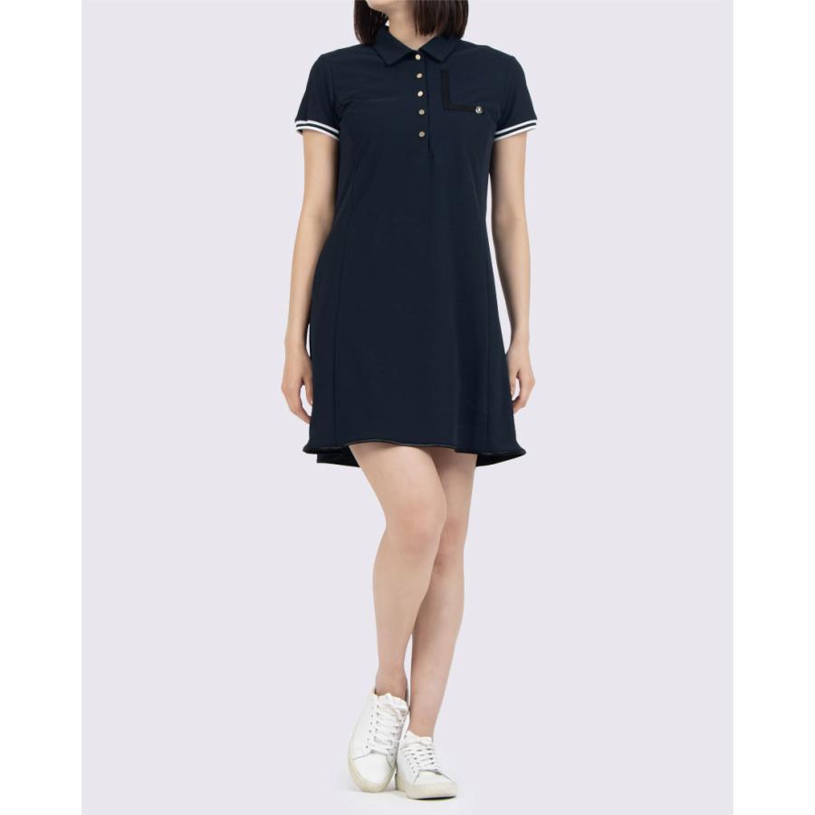 LANVIN SPORT ランバンスポール　ワンピース　ロゴ　半袖　黒　白　38 LANVIN SPORT（ランバンスポール） 公式 ランバン スポール 半袖