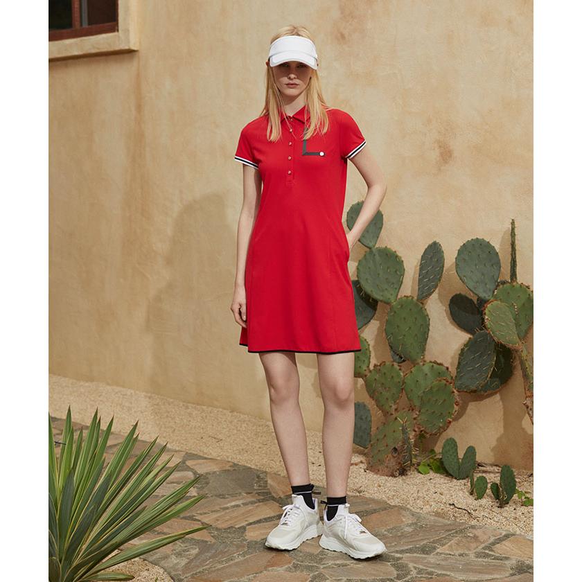 ランバンスポール 半袖 ワンピース ゴルフ ラインストーン ロゴマーク L LANVIN SPORT（ランバンスポール） 公式 ランバン スポール 半袖