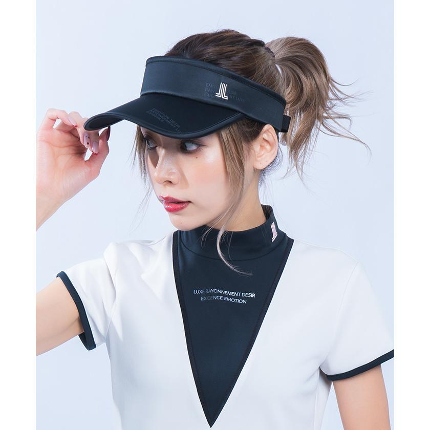 LANVIN SPORT サンバイザー　リボン　ゴルフ　レディース　ネイビー系 LANVIN SPORT セール 公式 ランバン スポール サンバイザー