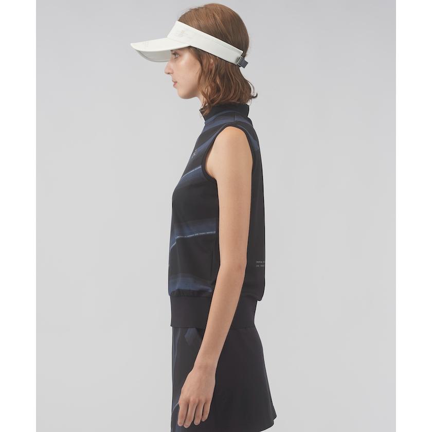 ノースリーブシャツ　ランバン　ゴルフ LANVIN SPORT 上品 大人ゴルフ ノースリーブシャツ ピンク 黒 L