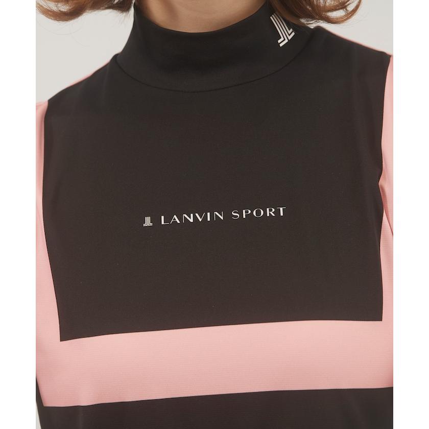 ランバンスポールベージュラインモックネック