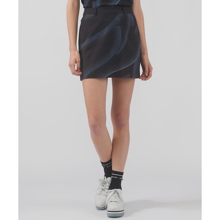 ランバンスポール　グラフィックプリント 黒 スカート ランバンスポール グラフィックプリント 黒 スカート