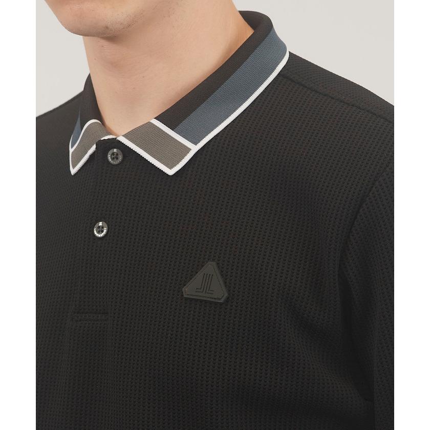24SS ランバンスポール モノグラムプリント半袖ポロシャツ 高機能シャツ LANVIN SPORT モノグラムプリント半袖ポロシャツ【SUNSCREEN