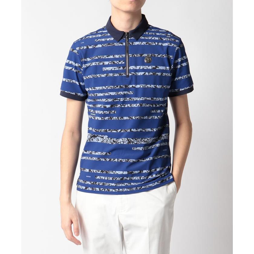 【ランバンスポール】人気空柄×刻印ロゴマーク 半袖ゴルフポロシャツ LL LANVIN SPORT 公式 ランバン スポール 半袖ポロシャツ メンズ