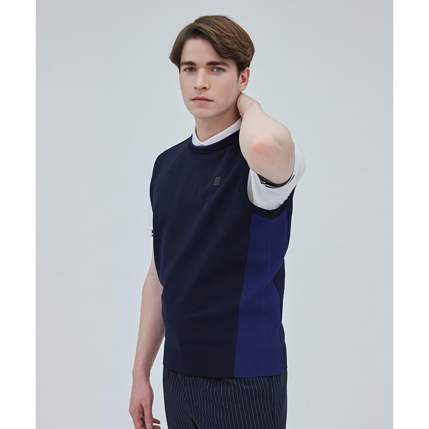 洗える・近年⭐️ランバンスポール　ニットブルゾン　切替　ハイブリッド　ゴルフ　42 洗える・近年⭐️ランバンスポール ニットブルゾン 切替