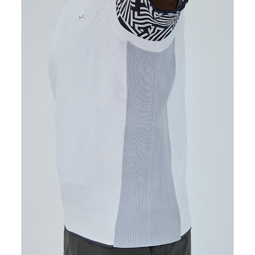 洗える・近年⭐️ランバンスポール　ニットブルゾン　切替　ハイブリッド　ゴルフ　42 洗える・近年⭐️ランバンスポール ニットブルゾン 切替