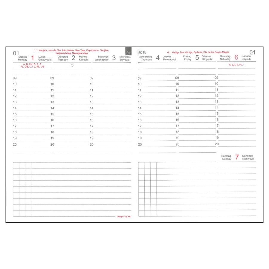 X47 Weekly Calendar Classic ウィークリーカレンダー クラシック 21 15ｘ21ｃ X47 15x21c Desco Online Store 通販 Yahoo ショッピング