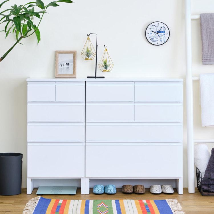 ISSEIKI ホワイト 4段チェスト 一生紀 チェスト おしゃれ 白 4段 幅45cm 奥行30cm 高さ90cm