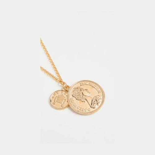 【 SHASHI 】ダブルコインネックレス Ron Herman Shashi(シャシ) Double Coin ネックレス ゴールド