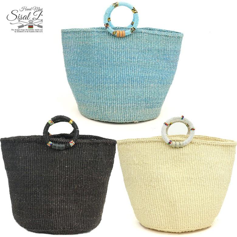 ★namaiさん専用★インスタショップ完売★ブラックサイザルかごバッグ 20%オフ！】カゴバッグ サイザルバッグ ビーズハンドル 9インチ