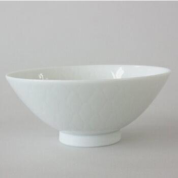 彫付 HORITSUKE 網茶碗 小サイズ 12cm 美濃 瀬戸 白磁 白い陶磁器