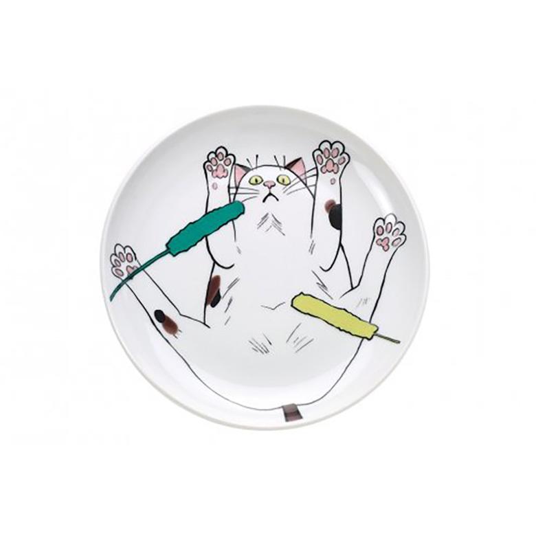 KUTANI SEAL ネコジェラシープレートM 皿 猫 ねこ 九谷焼 クタニシール