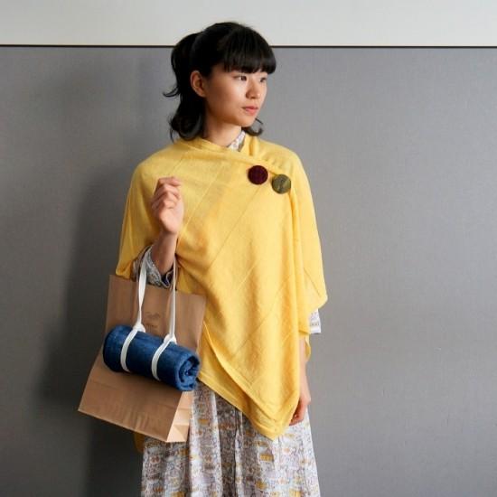 サイフク tate-S 羽織るポンチョ / 薄手で軽いリネンウール 同色