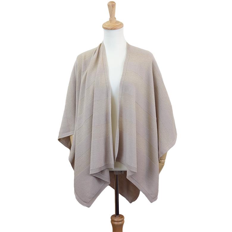 サイフク tate-S 羽織るポンチョ / 洗える mino 上品なウールボーダー
