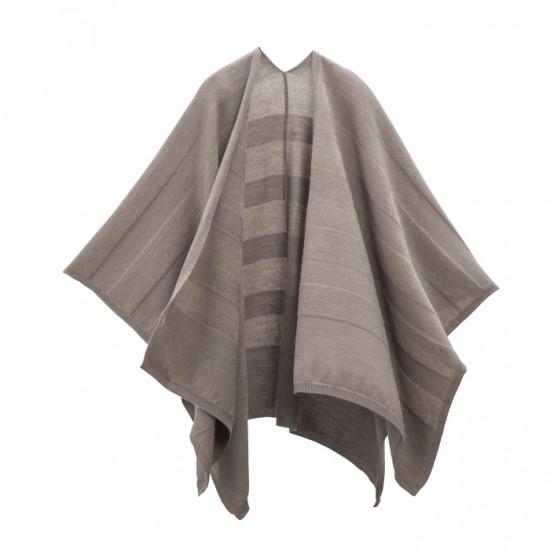 サイフク tate-S 羽織るポンチョ / 洗える mino 上品なウールボーダー