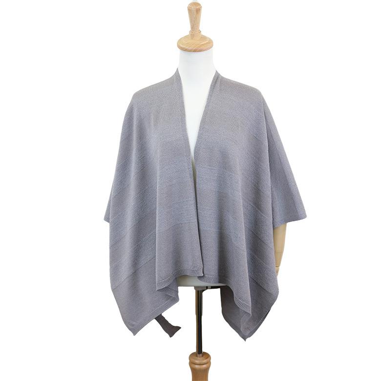 サイフク tate-S 羽織るポンチョ / 洗える mino 上品なウールボーダー