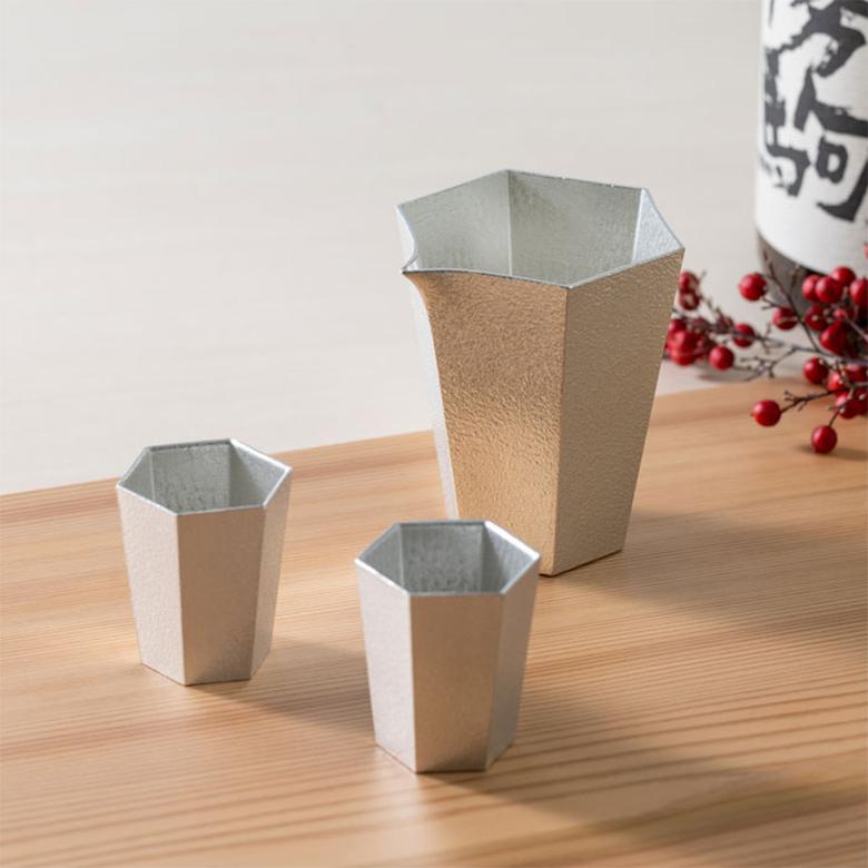 能作の一合用酒器セット 能作 錫の片口 六角形 酒器 1合 徳利 日本製 父の日 ギフト