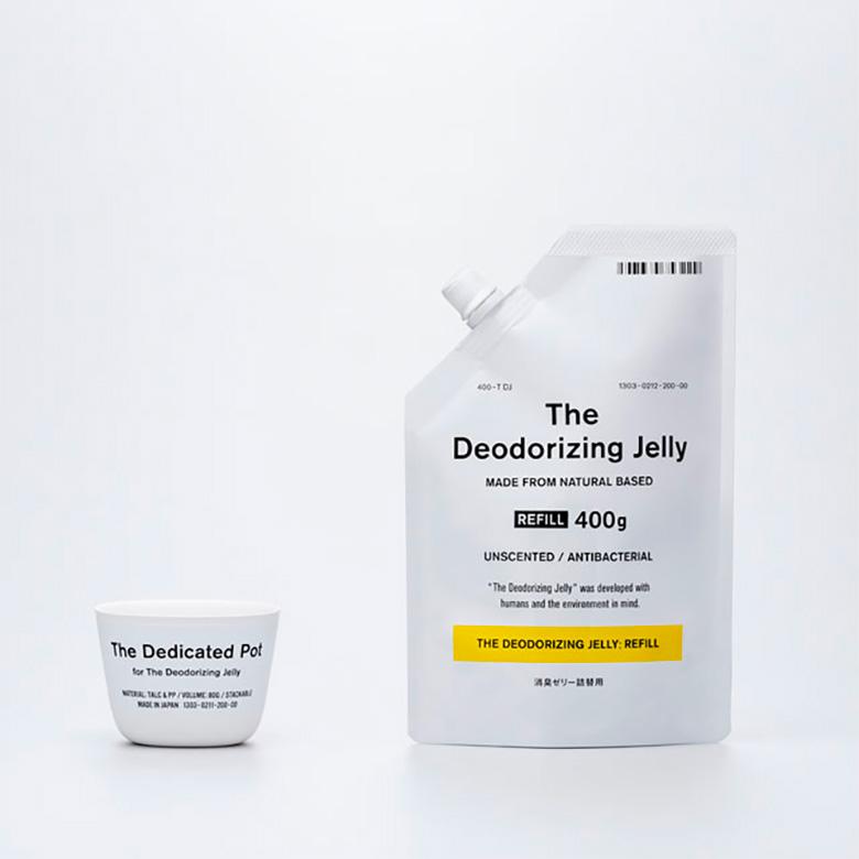 THE 消臭剤 by きえ?る 専用ポット＆詰め替えパック　各1個 バイオ消臭ゼリー　置き型　おしゃれ 部屋 玄関 靴箱 シューズボックス 冷蔵庫 トイレ ペット 猫 | 