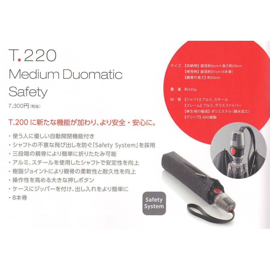 Knirps（クニルプス） 折りたたみ傘 T.220 Pinstripe Black KNT220