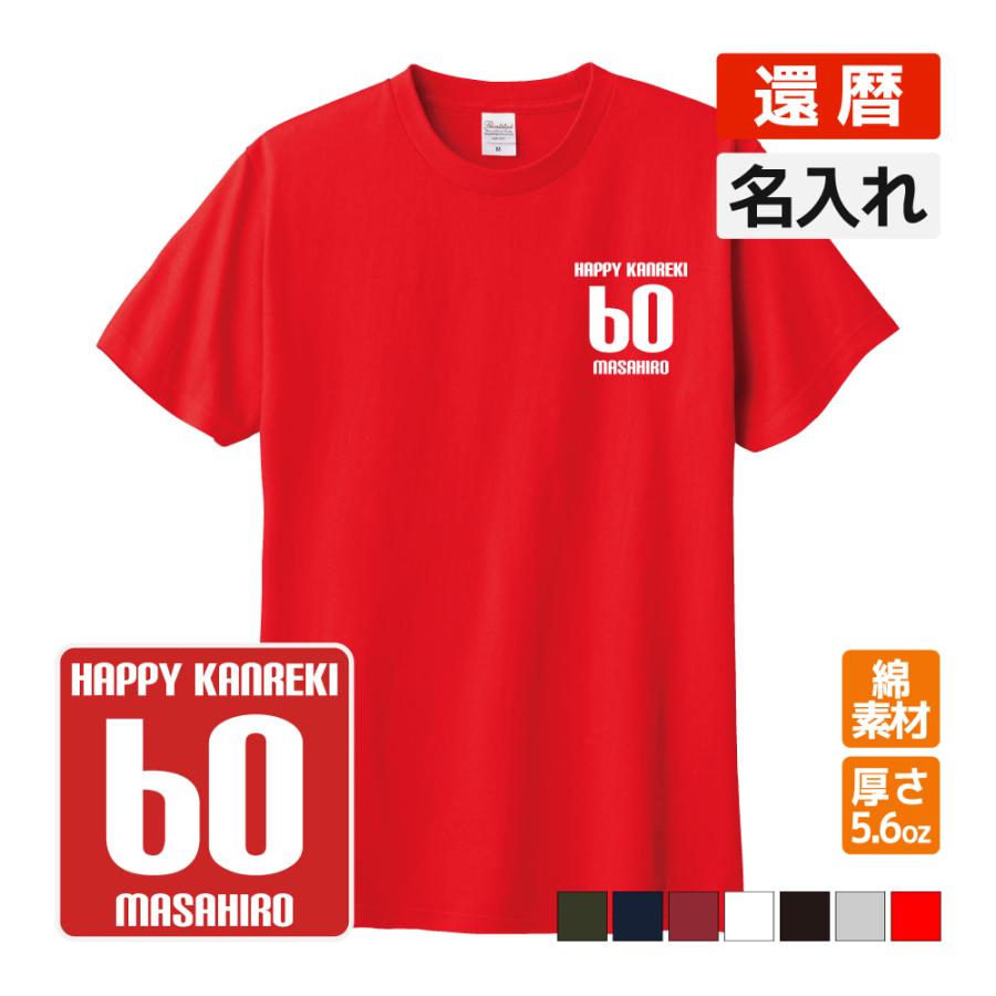 還暦祝い プレゼント Tシャツ 名入れ無料 お祝い (HAPPY KANREKI ワン