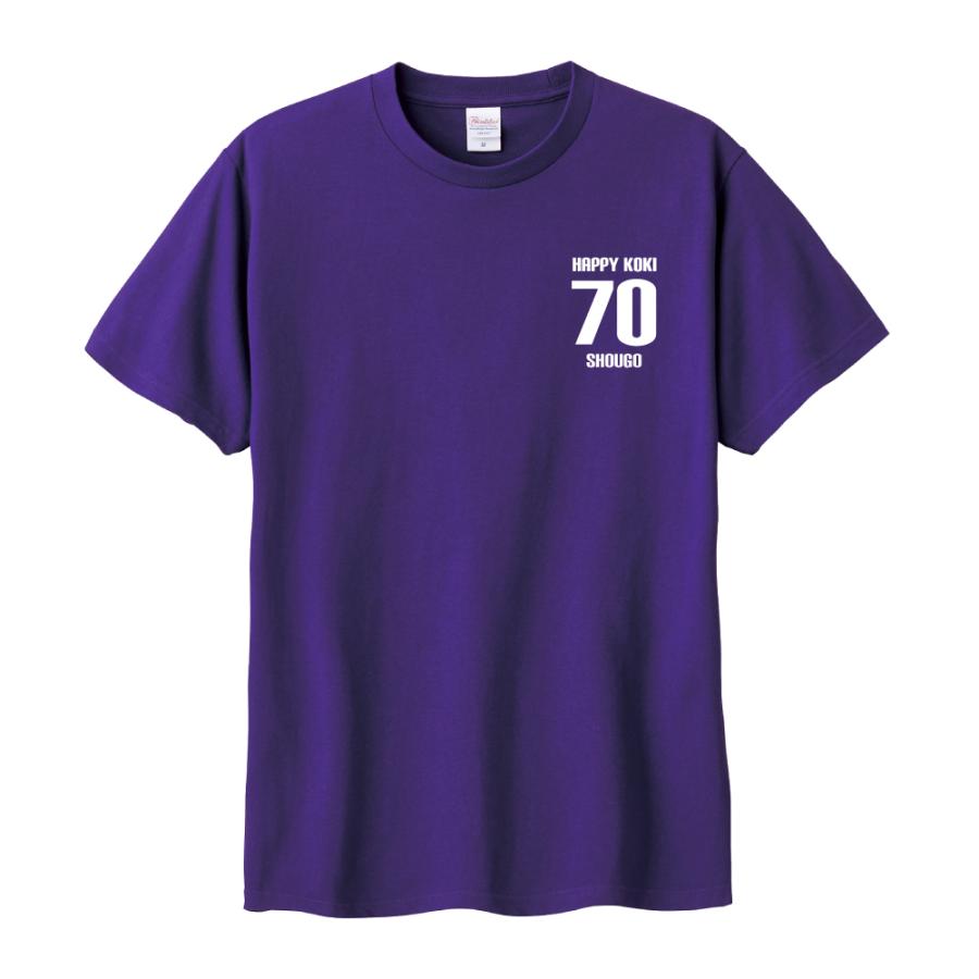 古希祝い プレゼント Tシャツ 名入れ無料 趣味(HAPPY KOKI ワン