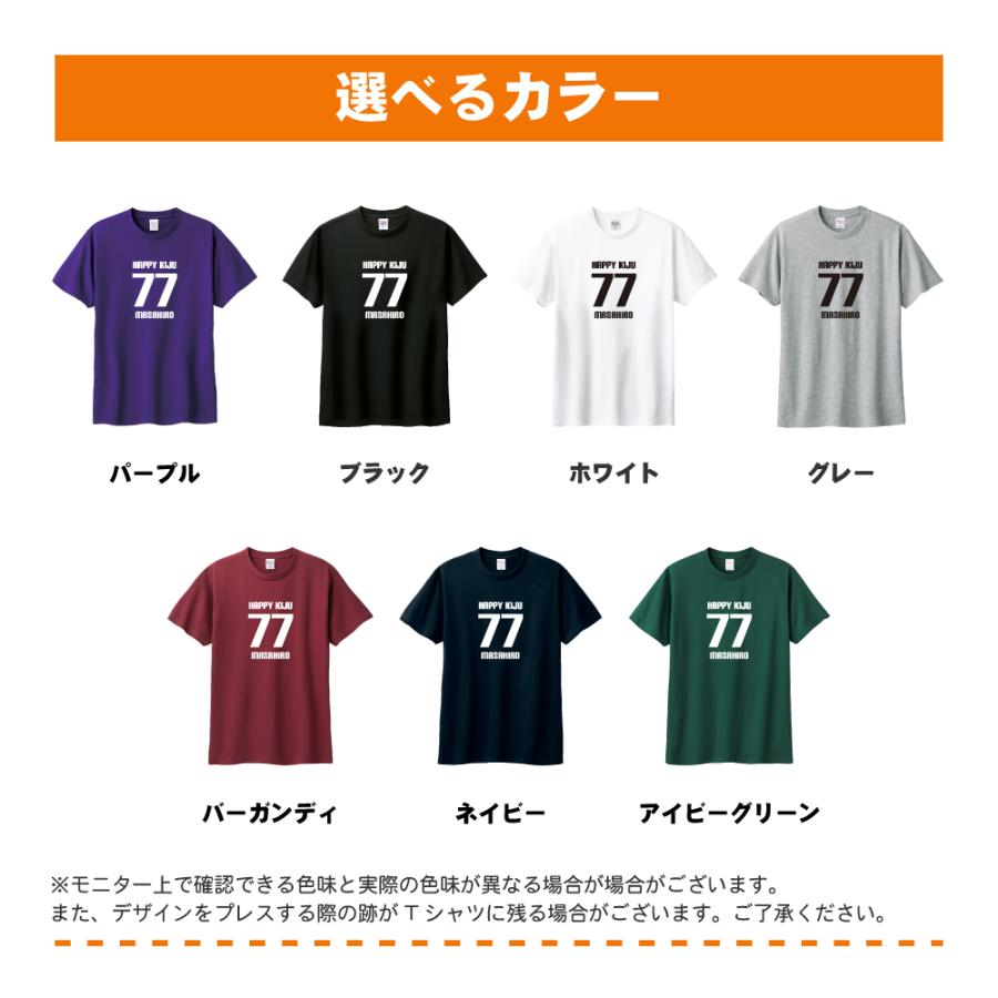 喜寿祝い プレゼント Tシャツ 名入れ無料 (HAPPY KIJU) 男性