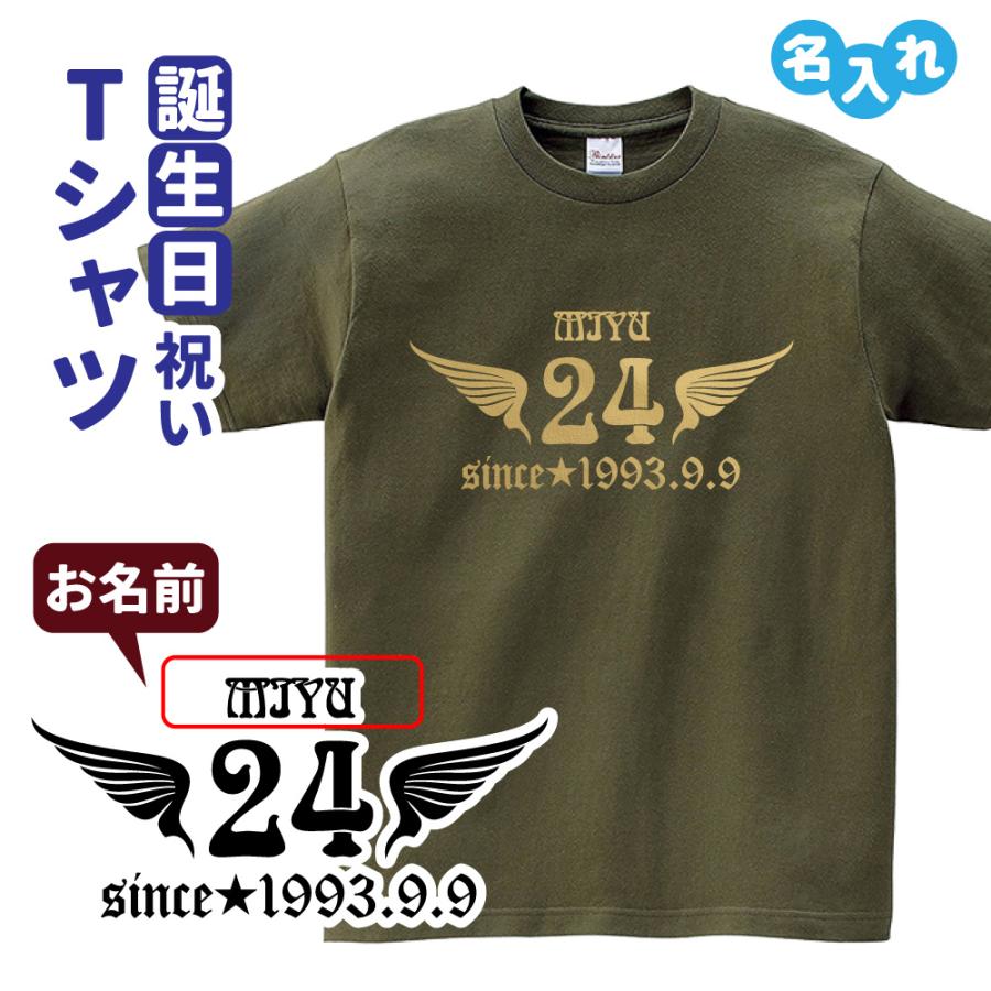 誕生日ギフト Tシャツ 名入れ かっこいい(ミリタリー A)歳 年齢