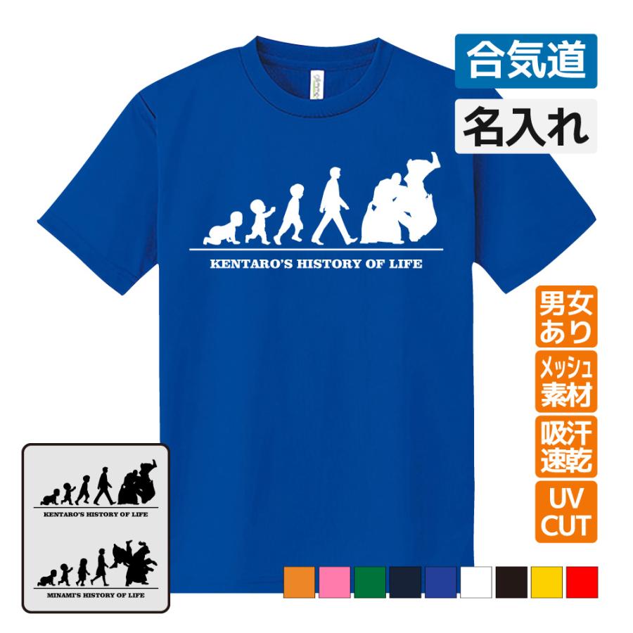 合気道 ドライ Tシャツ 吸汗 速乾 メッシュ オリジナル 名入れ無料