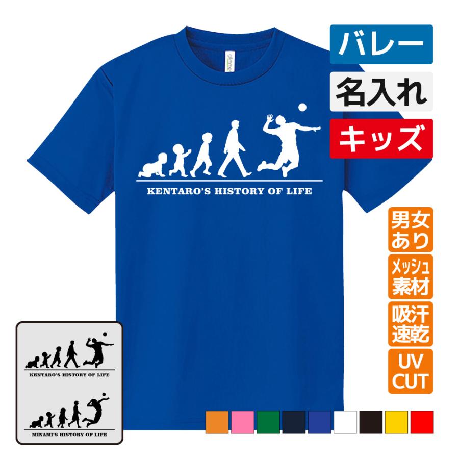 バレー ドライ Tシャツ 吸汗 速乾 メッシュ キッズ ジュニア 名入れ