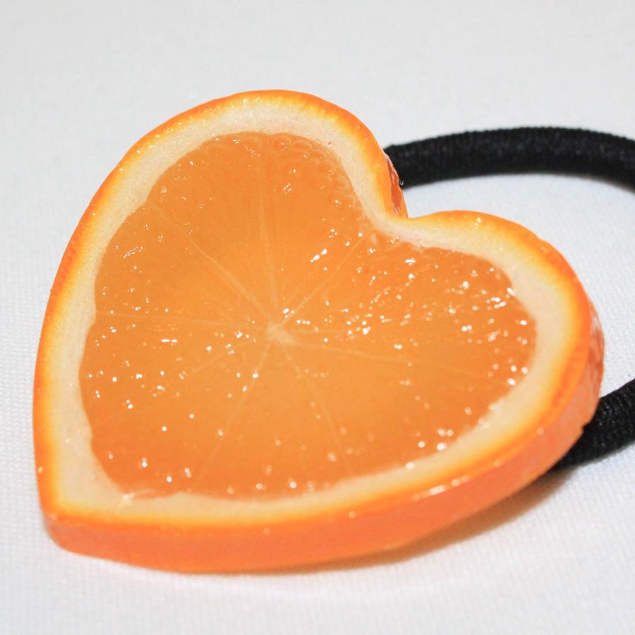 食品サンプル ヘアゴム ハートオレンジ ヘアーアクセサリー 食べ物 おもしろ グッズ 送料無料 デザインポケット 通販 Yahoo ショッピング