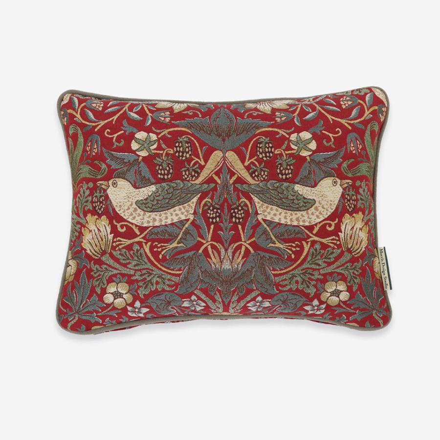 川島織物セルコン★ウィリアムモリス『いちご泥棒』★ボルスター型クッション★未使用 川島織物セルコン ピロークッションカバー おしゃれ MORRIS ウィリアム