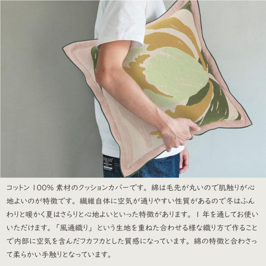 背当クッションカバー（カバー・中材セット）45×45cm 日本製 コットン100% rough（ラフ）アイノメバエ かわいい おしゃれ オリジナル 川島織物セルコン LL8109の画像