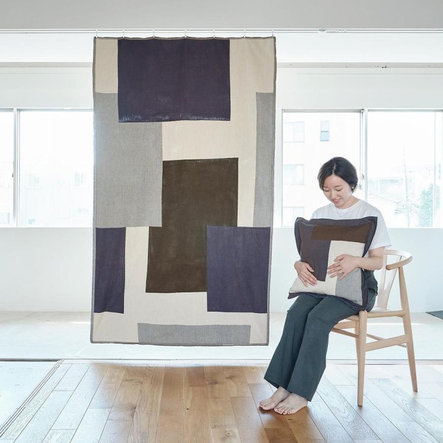 背当クッションカバー（カバー・中材セット）45×45cm 日本製 コットン100% rough ラフ アイトシカク 圧縮ポリエステル パンヤ オリジナル 川島織物セルコンの画像