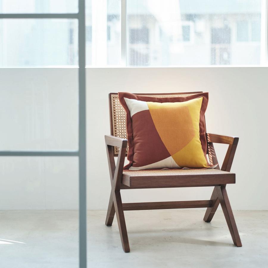 背当クッションカバー（カバー・中材セット）45×45cm 日本製 コットン100% rough ラフ エントアカネ 圧縮ポリエステル パンヤ オリジナル 川島織物セルコンの画像