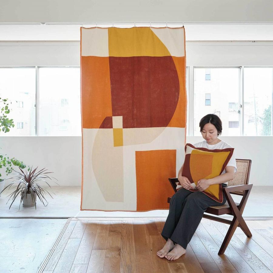 背当クッションカバー（カバー・中材セット）45×45cm 日本製 コットン100% rough ラフ エントアカネ 圧縮ポリエステル パンヤ オリジナル 川島織物セルコンの画像