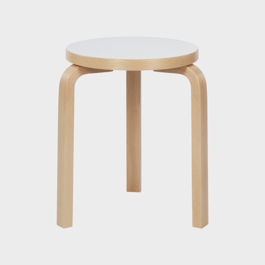 artek（アルテック） 正規品 スツール 60 ラミネート ホワイト 白 3本