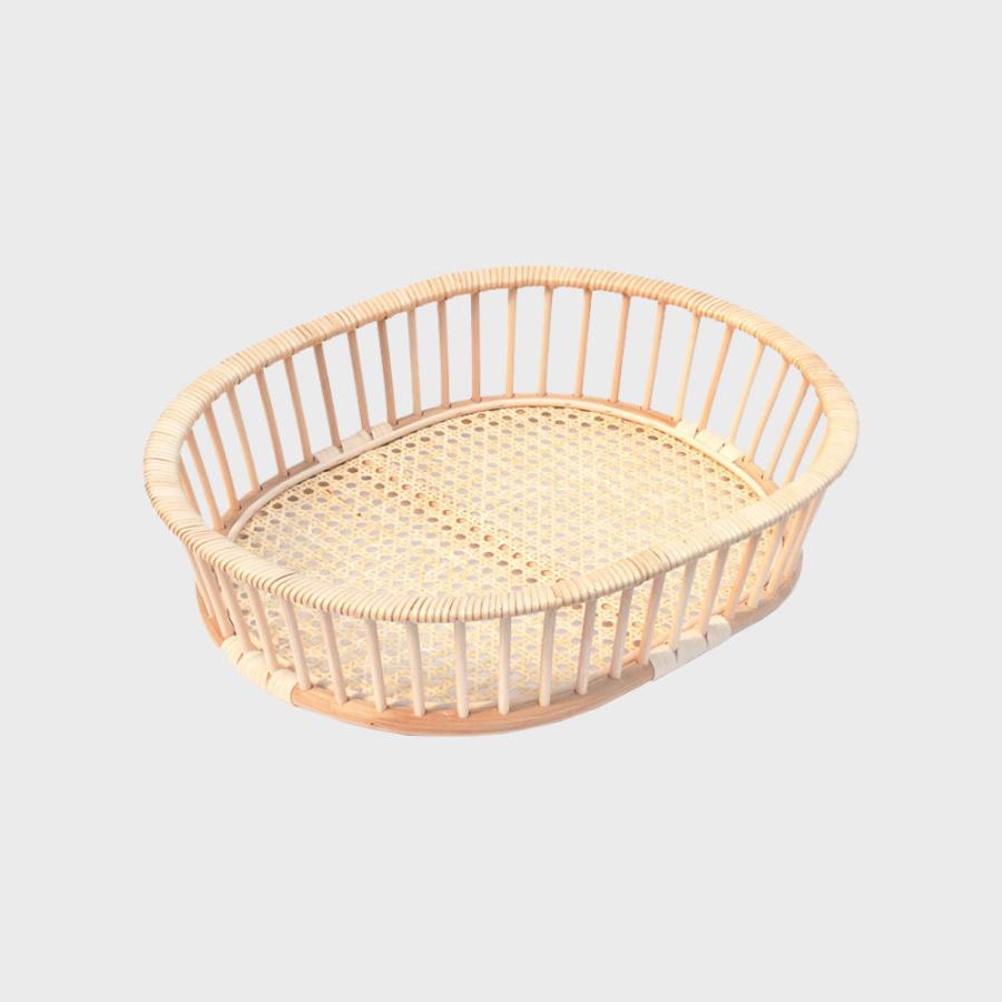 バスケット かご 荷物置き ツルヤ商店 ハイル 乱れかご オーバル ラタンバスケット 収納カゴ 籐のかごラタン 籠バスケット オムツ収納 小物収納カゴ カゴ Hairu