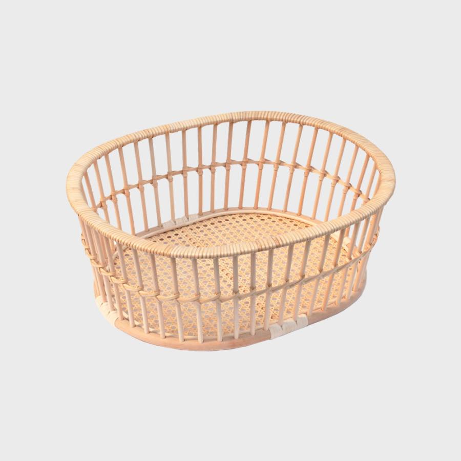 籐のかご ハイル 脱衣かご オーバル ツルヤ商店 日本製 籐 かご